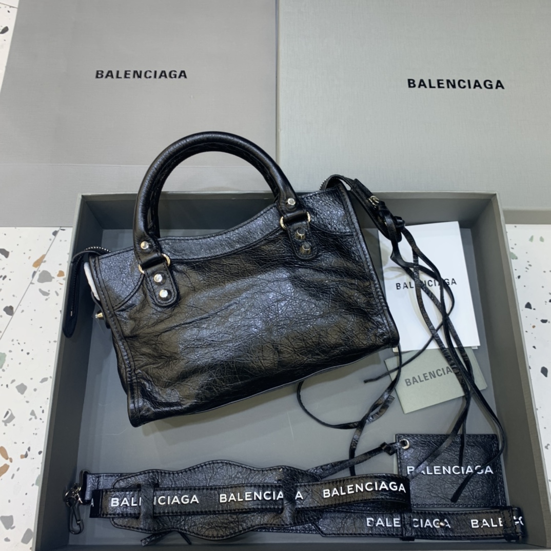 Balenciaga Classic City Mini Handbag Shoulder Bag Black/Silver